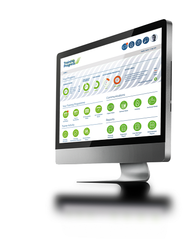 Training Progress software displayed on a computer screen