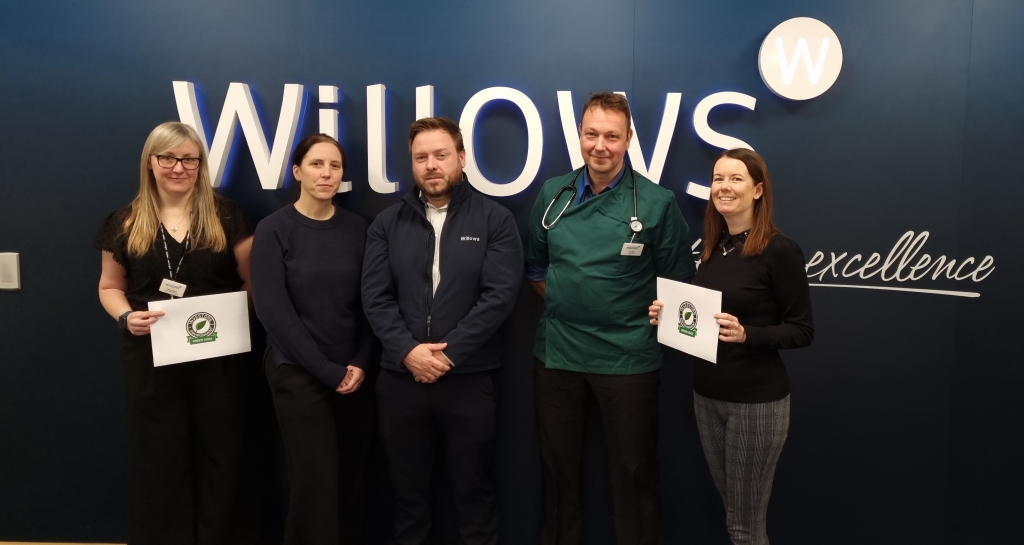 Members of the Willows team, from left, Cathy Bowen, business relationship manager, Vicky Maund, head of nursing services, David Hindley, facilities manager, Jon Wray, clinical director, and Samantha Macdonald, marketing manager. 