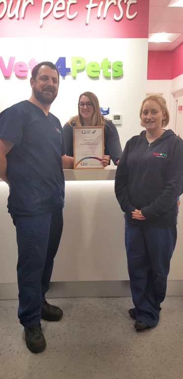 Vets4Pets Alsager with the Autism Friendly Award