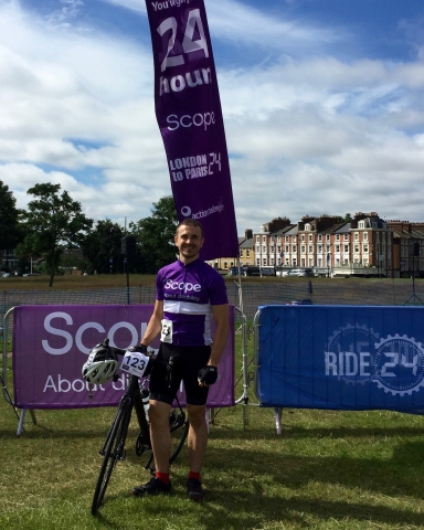 Will Chandler at the start of the race