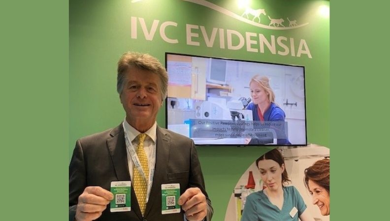 Gwyn Jones, RUMA CA&E Chair, pictured at the IVC Evidensia stand at London Vet Show