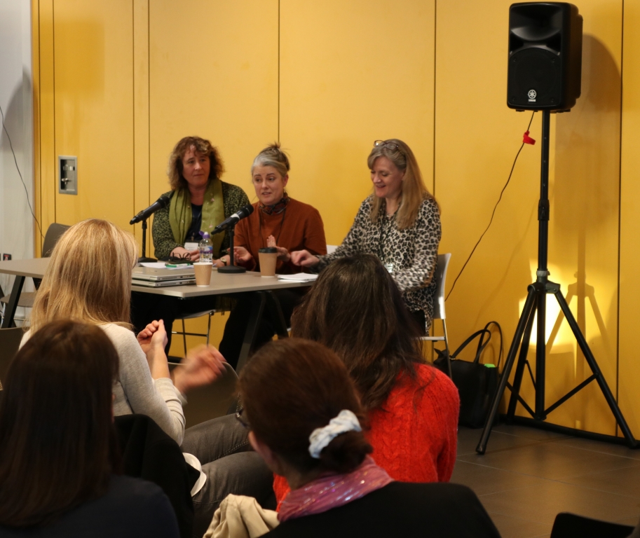 Photo of guest panellists (from left of photo to right): Dr Sandra McCune (Animal Matters), Amanda Ferguson (Zoological Society of London) and Dr Christine Huggett (The Pet Food Consultant).