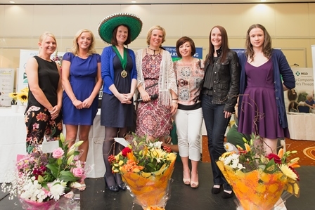 he winners receive their prizes. Left to right: Diane Young, BVNA Regional Co-ordinator NI, Louise Richards (Greenmount) Fiona Andrew  (BVNA President)       Melanie Sphan ( President AVSPNI) Joanna Mcnally (Hills) Lesley O'Neill  (Braemar) Michelle Darby