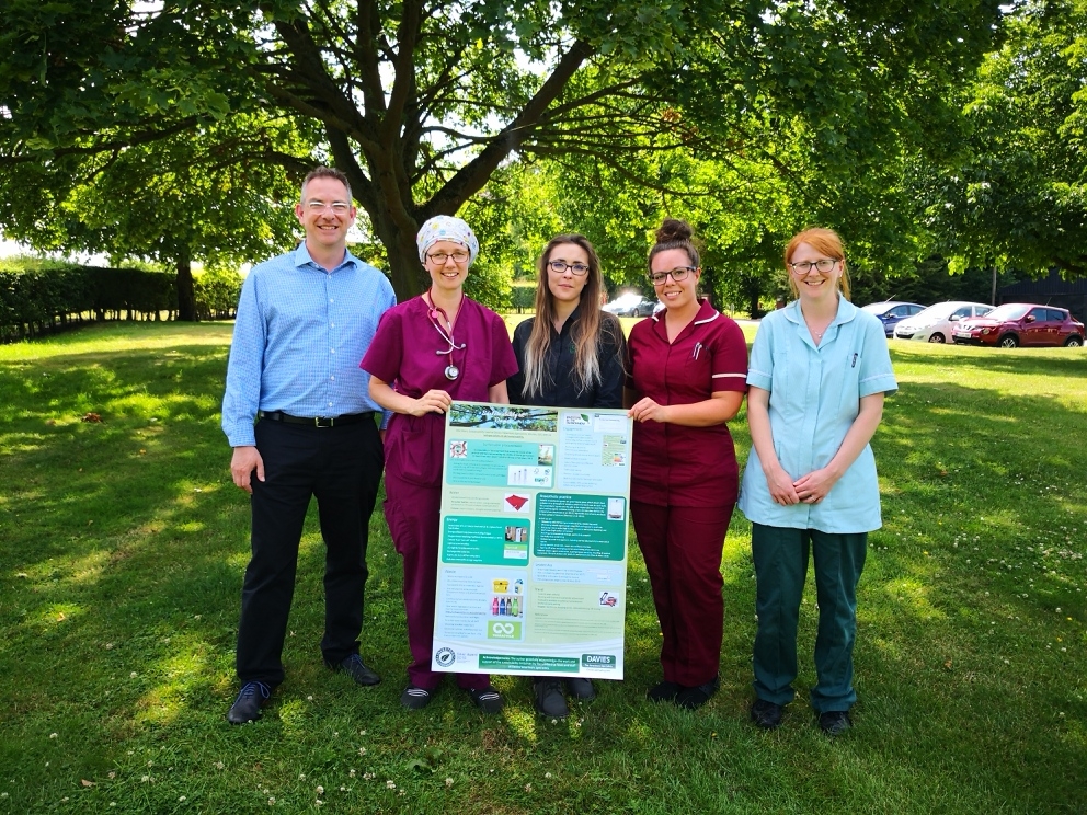 Some of the Davies Green Group from left to right  - Nick Bayston (Financial director), Ellie West (Anaesthetist), Rachel Evans (Client Care), Lauren Clowes (Animal Nursing Assistant), Ginny Lewis (Trainee Veterinary Nurse).   