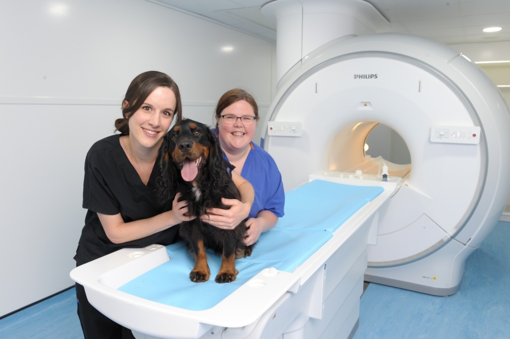 (L-R) Neurology specialist Sabrina Gillespie and imaging nurse Staci Finn with the state-of-the-art Phillips Ingenia 1.5T Evolution MRI scanner. 