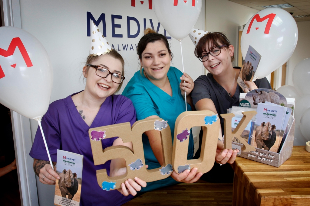 Medivet 24 Hour Shrewsbury staff celebrate the milestone
