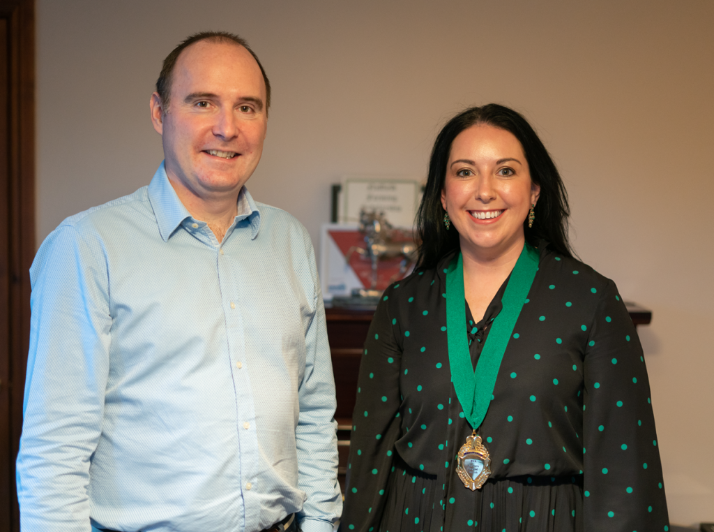 Outgoing President Mark Little and new NI Branch President Fiona McFarland