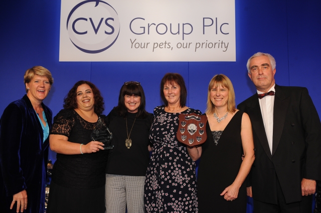 Broadcaster Clare Balding who presented the award with the Coastline team:  Zoe Read, Sue Jacobs, Alison Pickering and Angela Nicholls.  Simon Innes is pictured on the right