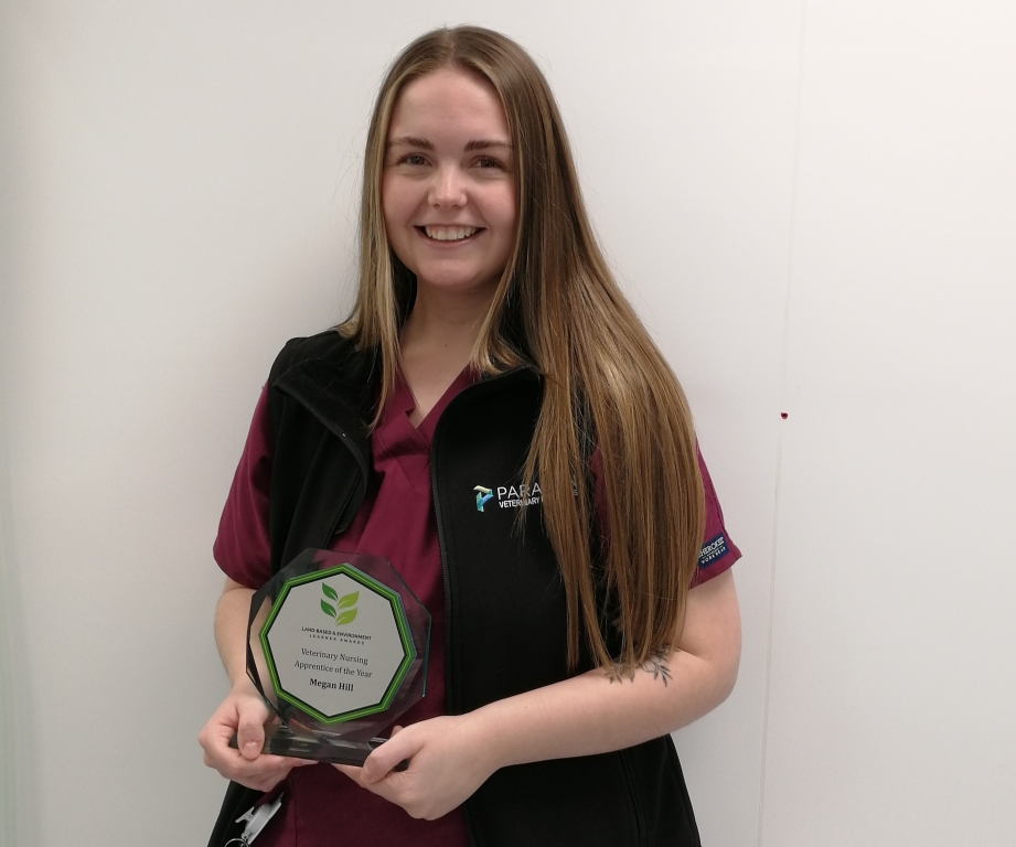Megan Hill, from Linnaeus-owned Paragon Veterinary Referrals in Wakefield, has been named ‘Apprentice of the Year by Lantra.