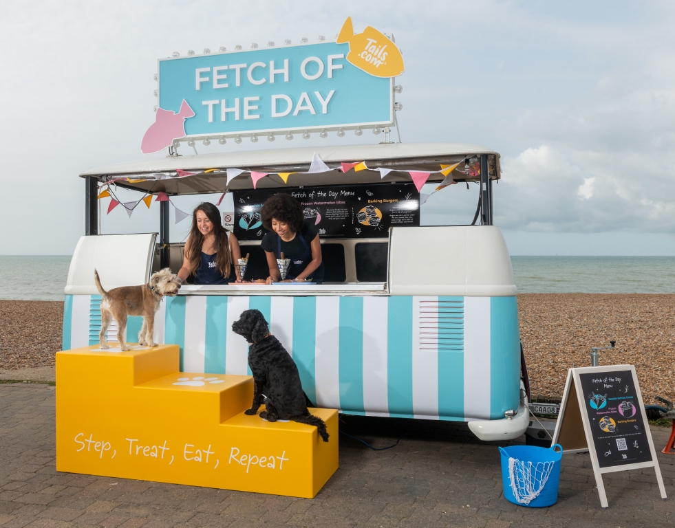 Tailor-made dog food service tails.com launches UK&#39;s first beachside food experience for dogs