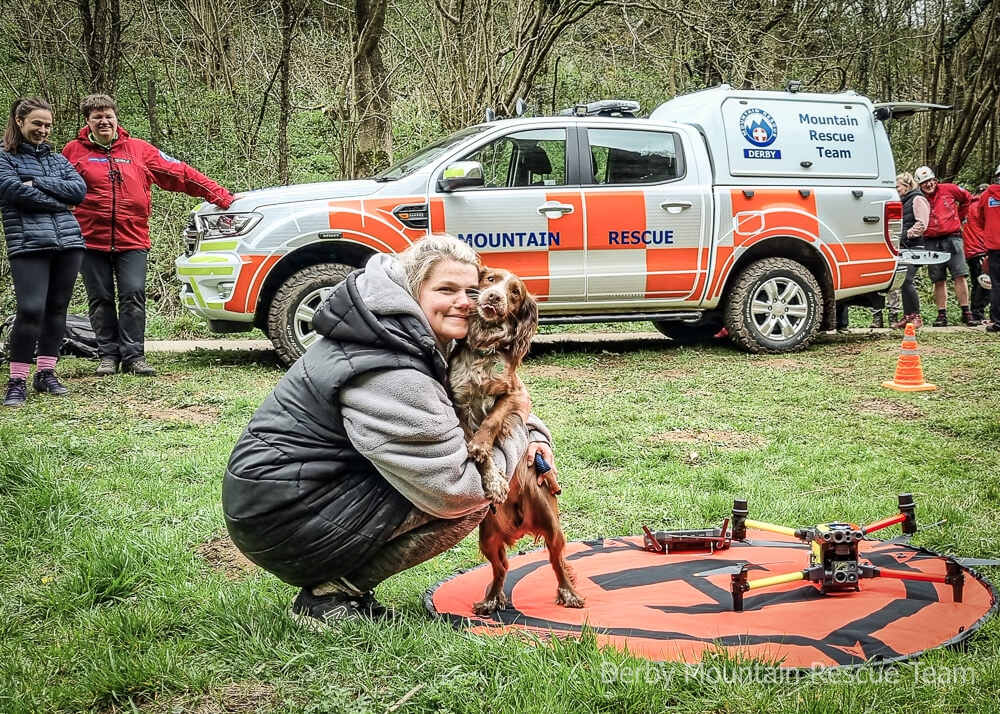Figgy was rescued by Derby Mountain Rescue Team and her grateful owner is baking cakes to raise money for those who helped her.