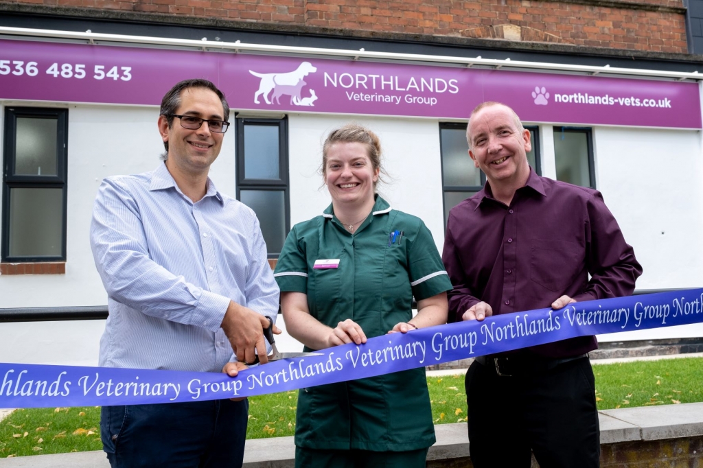 Clinical director Hans van der Hoven, head nurse Sarah Lane and practice manager Karl Walker declare the new hospital officially open.