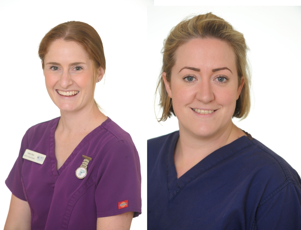 Head of nursing services Helen Bye (L) and senior RVN Bryony Gilder (R) who have launched the successful nurse club CPD sessions at Cave Veterinary Specialists.