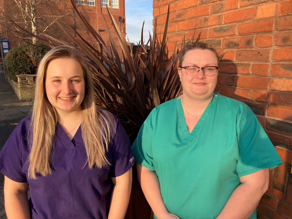 From left, Abbey House Veterinary Hospital green team members Vicky Lewis (lead nurse for training and education) and Sarah Powell (lead nurse for Batley and Cleckheaton)