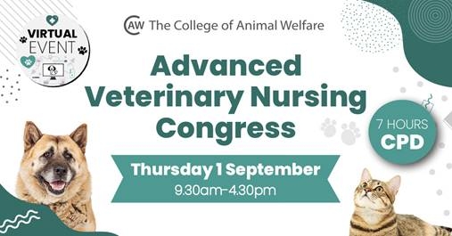 Advanced Veterinary Nursing Congress will be taking place virtually for the first time on Thursday 1 September