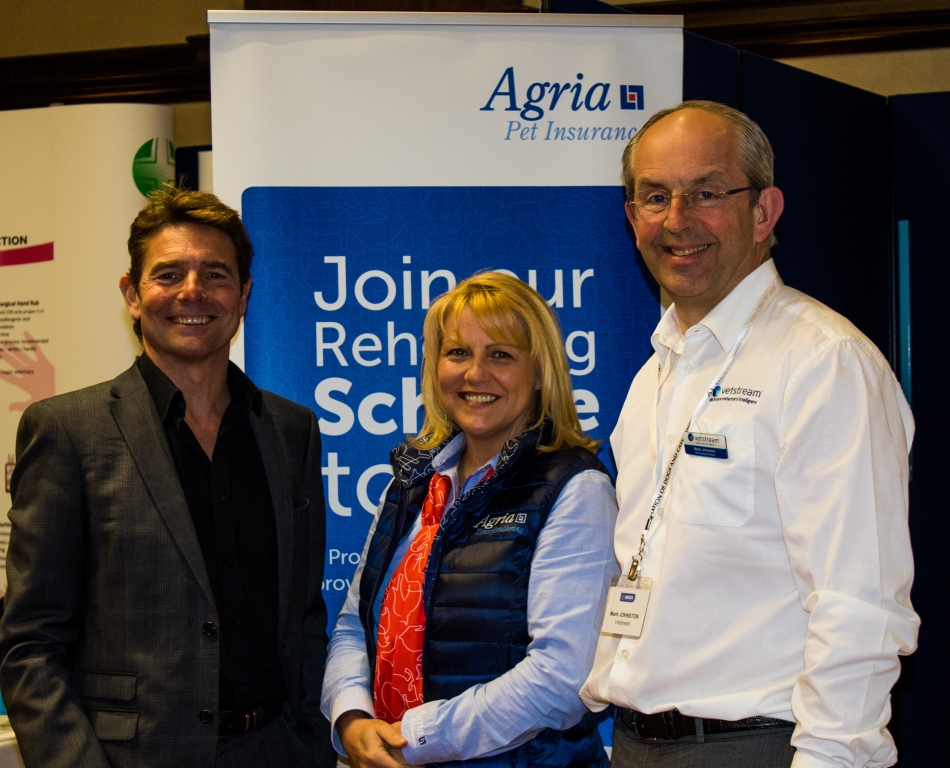 Left to right: Simon Wheeler, Managing Director of Agria, Janet Hughes, Director of Partner Engagement  Strategy at Agria and Mark Johnston, Managing Director of Vetstream.