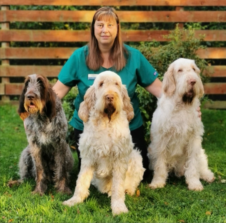 Sharon Burrows with 3 of her dogs