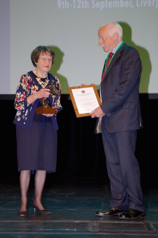The BEVA Richard Hartley Clinical Award presented by Sue Edwards, widow of the doyen of equine colic surgery Professor Barrie Edwards, veterinary professor at Leahurst Equine Hospital, University of Liverpool to Professor Paddy Dixon