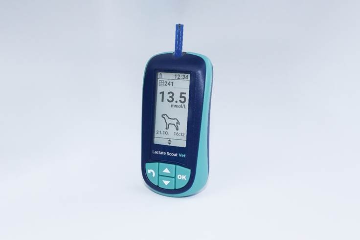The Lactate Scout Vet features species selection, making it ideal for rapid lactate measurement in both small and large animal practices