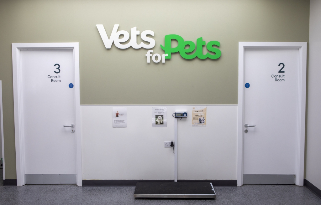 Washington Veterinary practice hallway showing entrance to consulting rooms