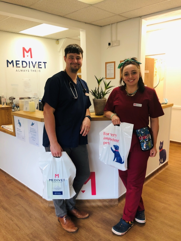 Josh Langlois with student vet nurse Megan-Anne Jackson