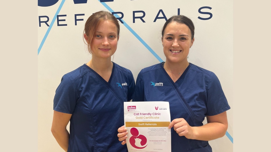 Swift Referrals awarded gold cat friendly status by the ISFM
