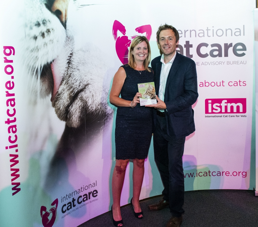 L-R Becky Morris, Product Manager and Greg Williams, Senior Business Manager with the Easy to Give Award.
