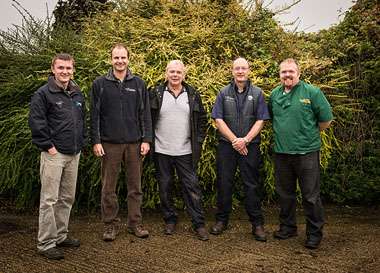 (Left to right) Ricky Farr, Ben Wakeling, Nick Snookes, Mike Hewitt and Steve Smith